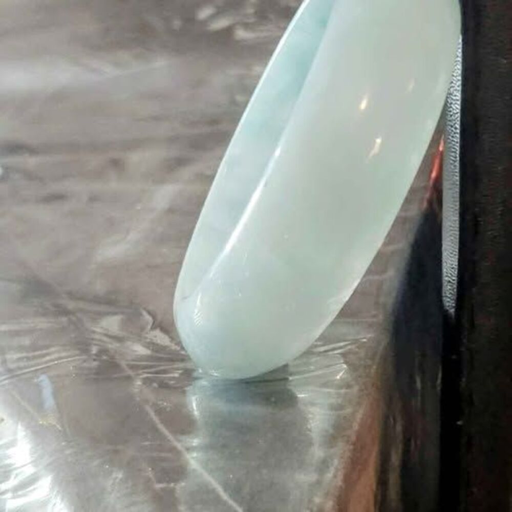 Jade and Clear Acrylic Bangle Bracelets